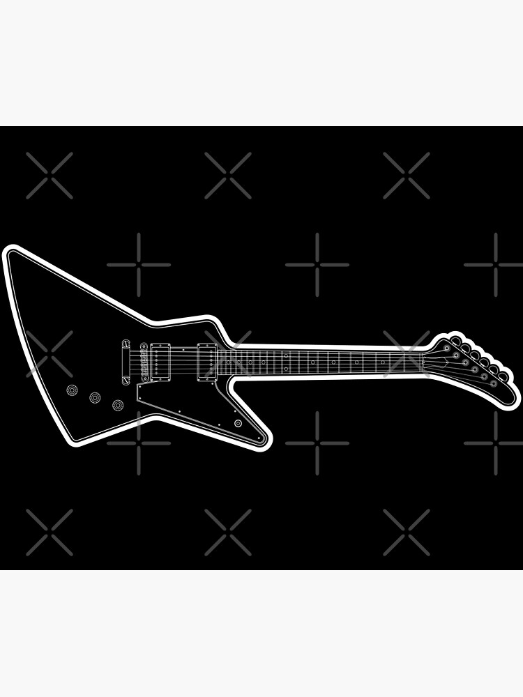 Gibson Explorer Full Body Electric Guitar Line Drawing Photographic Print For Sale By 6541