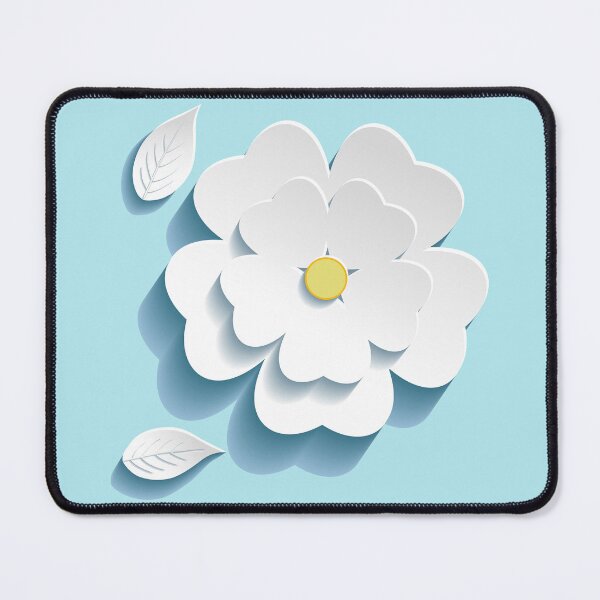 Item preview, 3-dimensional white flower with leaf designed and sold by lerta.