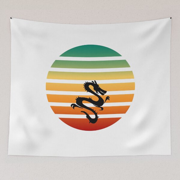 Item preview, Japanese Dragon Vintage Retro Sunset designed and sold by Mechanical-Artt.
