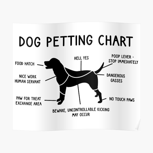 "Dog Petting Chart" Poster for Sale by MarieARoyal239 Redbubble