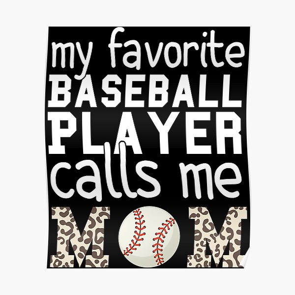 Baseball Mom Leopard Softball Bandana Happy Mother's Day Poster