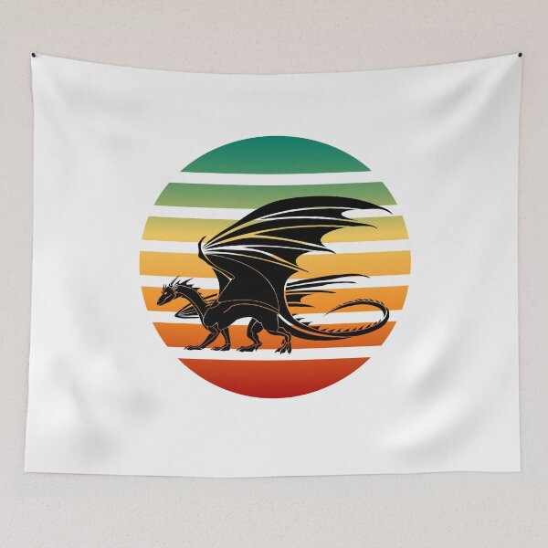 Item preview, Japanese Dragon With Details Vintage Retro Sunset designed and sold by Mechanical-Artt.