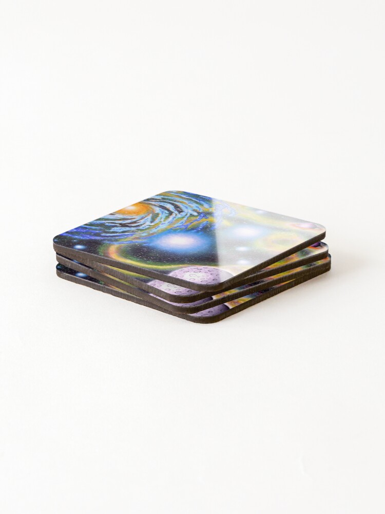 Thumbnail 4 of 5, Coasters (Set of 4), Space Scene 2008 designed and sold by InfinitePathArt.