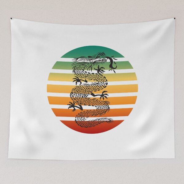 Item preview, Japanese Dragon Tribal Style Vintage Retro Sunset designed and sold by Mechanical-Artt.