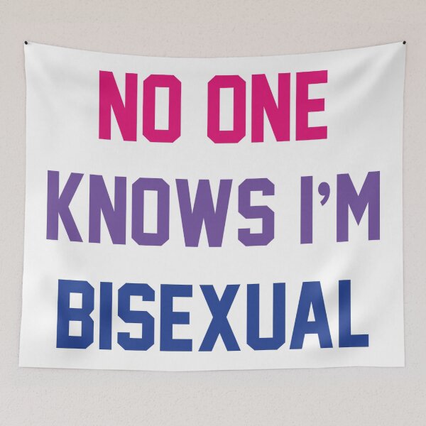 Item preview, No One Knows I'm Bisexual  -  Funny Design -  Gay Pride designed and sold by MauveMoves.