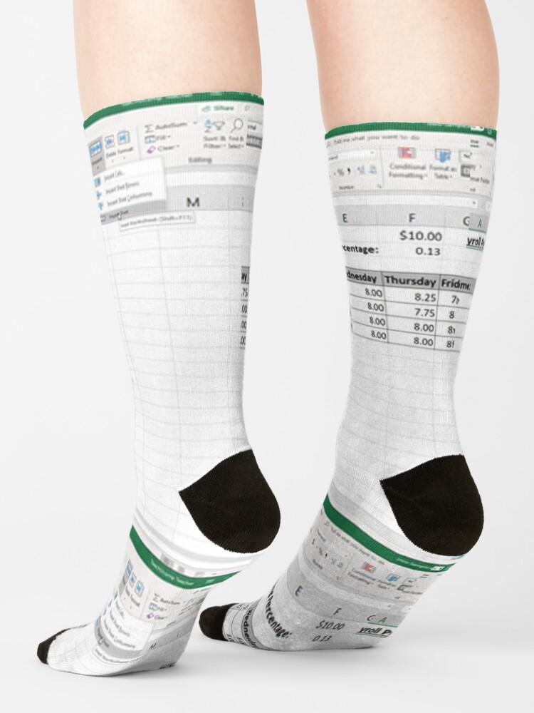 "Excel spreadsheet" Socks for Sale by 1stBestseller Redbubble