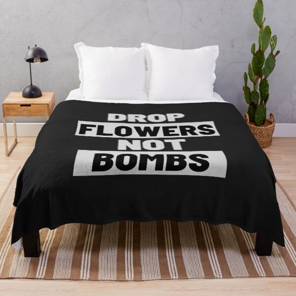 Item preview, Drop Flowers Not Bombs | Stop The War | Simple Black And White Design designed and sold by Nepaz-Designs.