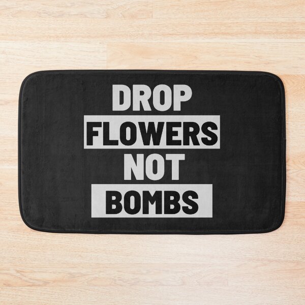 Item preview, Drop Flowers Not Bombs | Stop The War | Simple Black And White Design designed and sold by Nepaz-Designs.