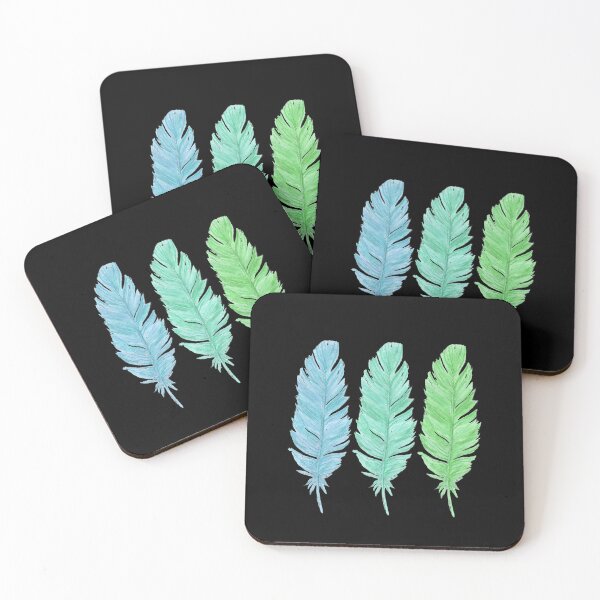 Item preview, Three blue and green feathers designed and sold by AliceMarr.