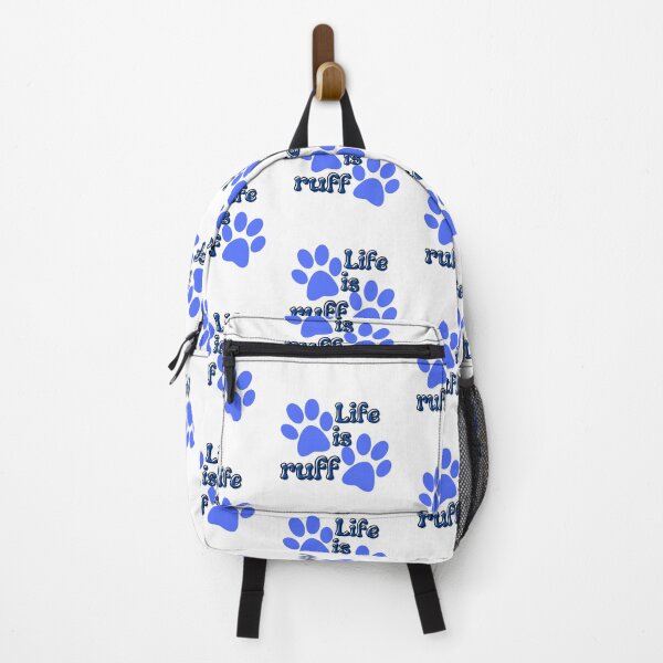 Item preview, Life is ruff with paw prints blue designed and sold by MGuyerArt.