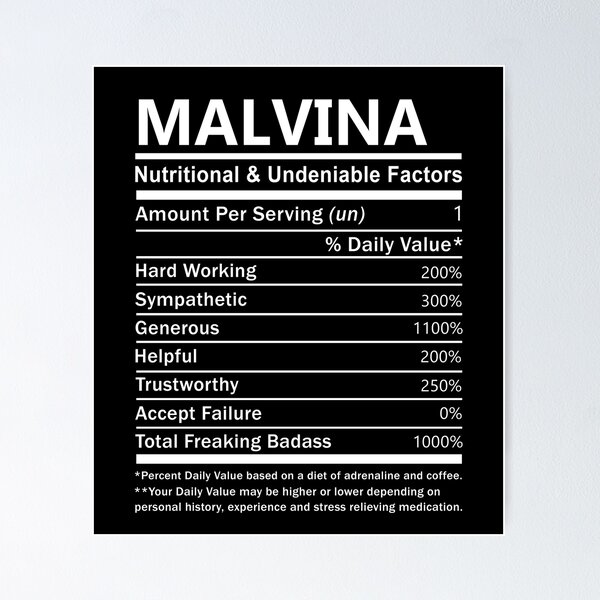 Item preview, Malvina Name T Shirt - Malvina Nutritional And Undeniable Factors Gift Item Tee designed and sold by hautalachante.