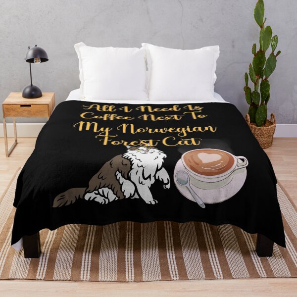 Item preview, ALL I NEED IS COFFEE NEXT TO MY NORWEGIAN FOREST CAT designed and sold by Moremon.