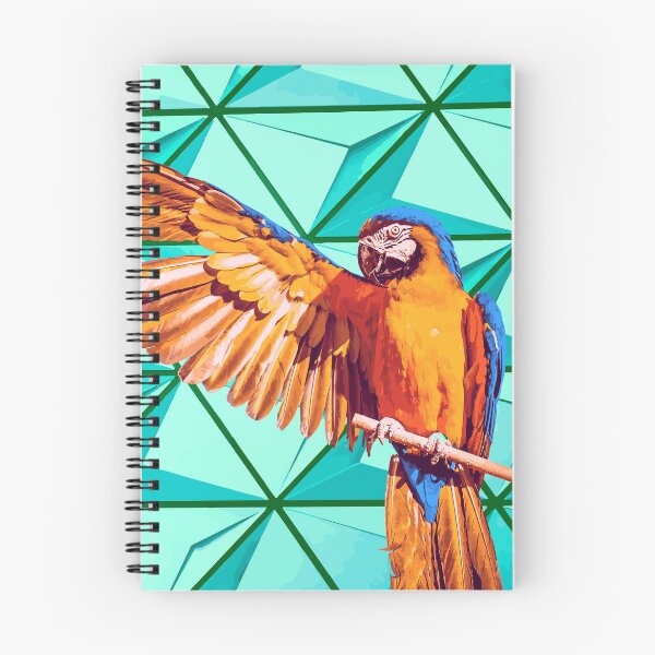 Item preview, Colorful parrot with a spread wing on turquoise background designed and sold by LuckyPillow.