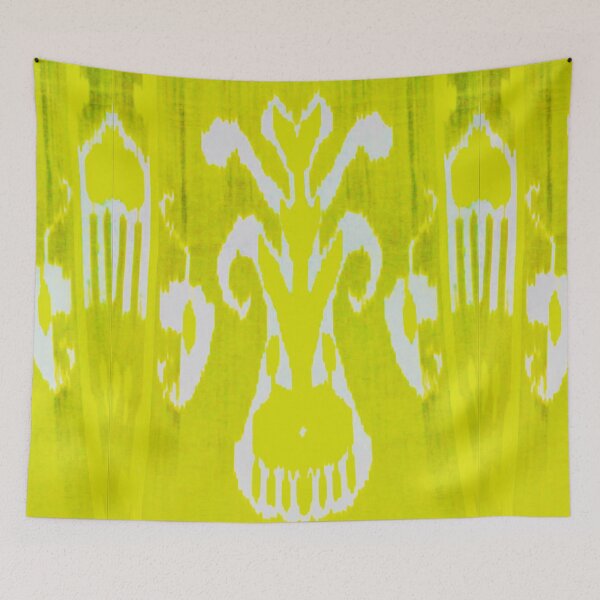 Item preview, Uzbek ikat tulip flower pattern designed and sold by LeFabriqueOuz.