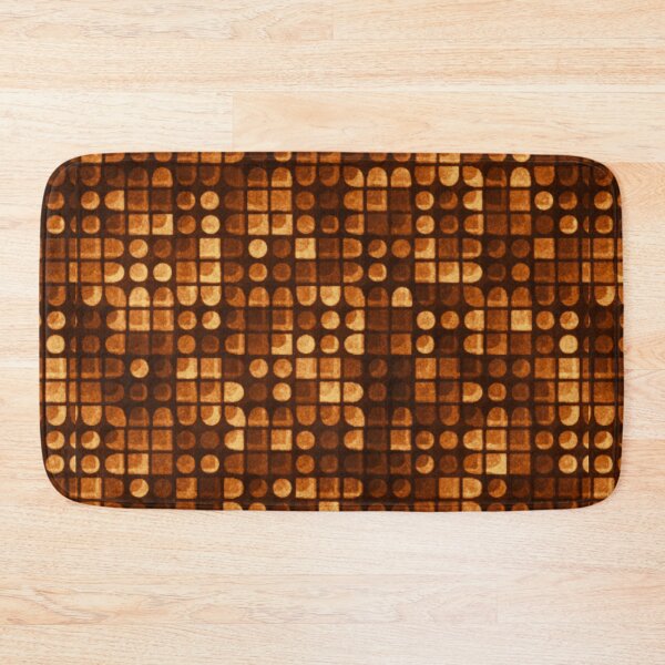 Item preview, Rusty Rust Deco Squares Psychedelia Distortion Orbs Pattern Print Rust Orange Brown Tan Gold designed and sold by Shayna Westfall.