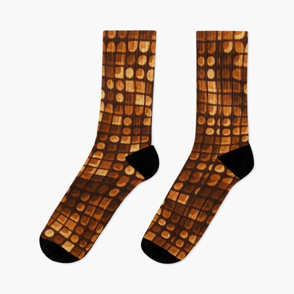 Aperçu de l'œuvre Rusty Rust Deco Squares Psychedelia Distortion Orbs Pattern Print Rouille Orange Marron Tan Or créée et vendue par Shayna Westfall.