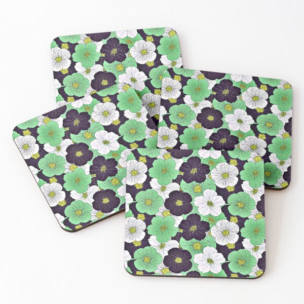 Item preview, White, Black and Green Floral Pattern designed and sold by RyanCaudell.