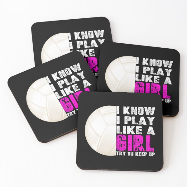 Item preview, I Know I Play Like A Girl Volleyball Try To Keep Up Gift Long Sleeve T-Shirt designed and sold by deleoashl3.