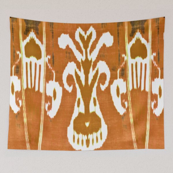 Item preview, Uzbek ikat tulip flower pattern designed and sold by LeFabriqueOuz.