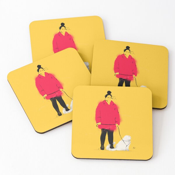 Item preview, Woman in pink fur jacket with a cat designed and sold by Rickard Bengtsson.