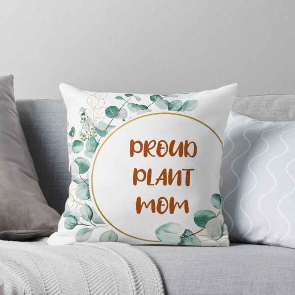 Item preview, Proud plant mom aesthetic brown typography with spring green leaves detail designed and sold by Deegital18.