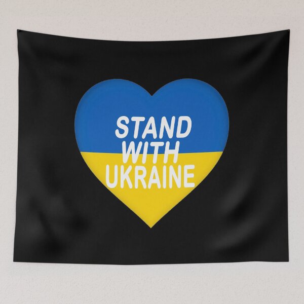 Aperçu de l'œuvre Tenez-vous avec l'autocollant de l'Ukraine, drapeau de l'Ukraine, décalque de vinyle créée et vendue par SHOPNICHKA.