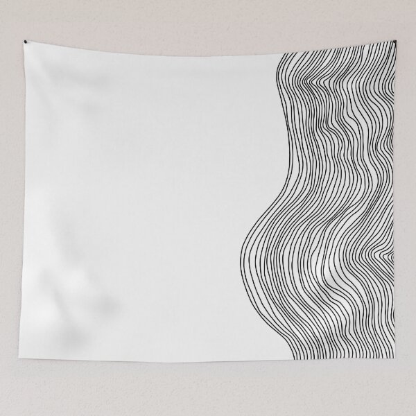 Item preview, Abstract Lines, Waves In Black And White designed and sold by HopefulFlower.