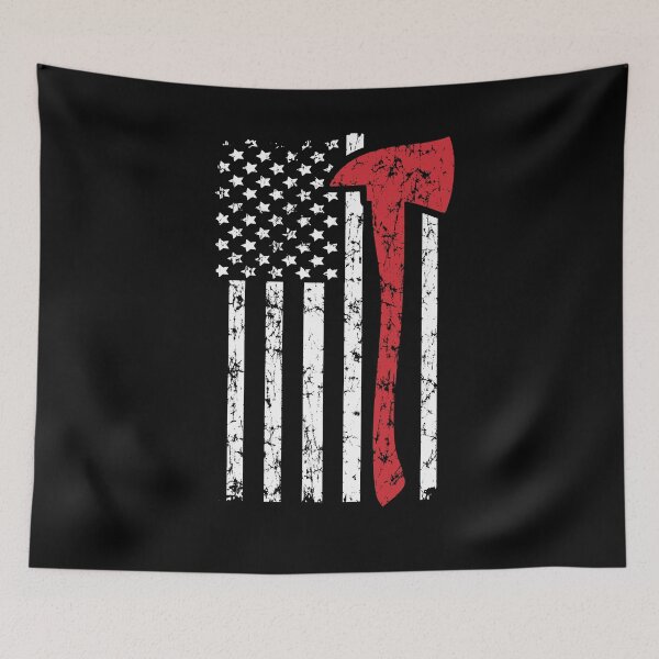 Item preview, USA Fire Fighter Freedom Flag designed and sold by Spoof-Tastic.