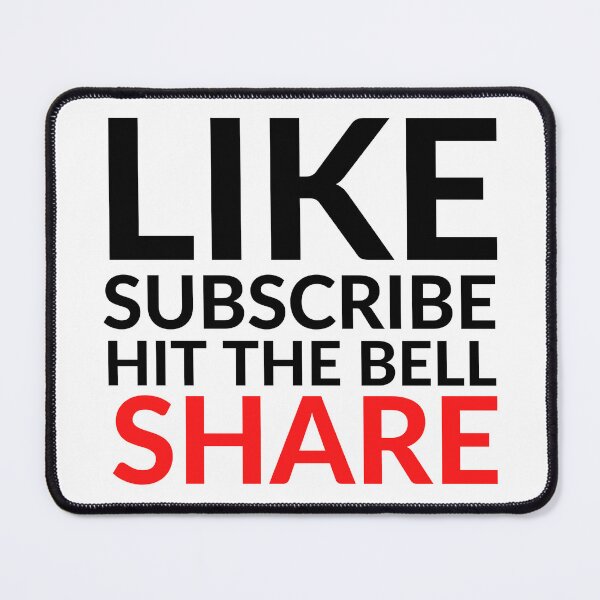 Item preview, LIKE SUBSCRIBE HIT THE BELL SHARE designed and sold by RobbiesMusic.
