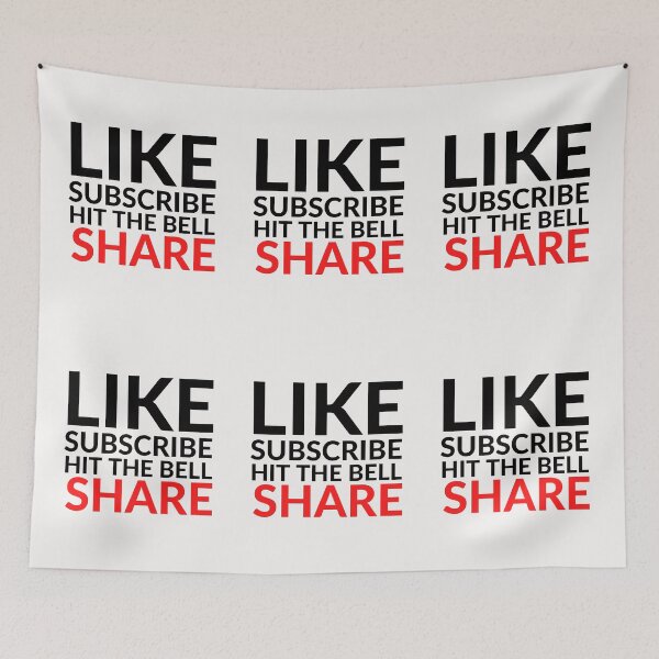 Item preview, LIKE SUBSCRIBE HIT THE BELL SHARE designed and sold by RobbiesMusic.