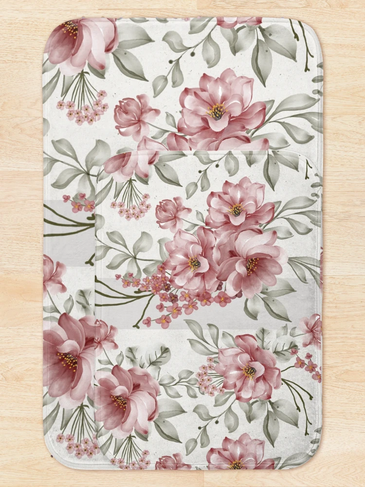 Thumbnail 5 of 6, Bath Mat, Spring Floral Pattern designed and sold by Levated.