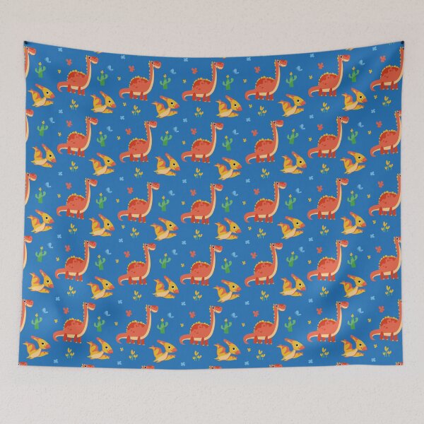 Item preview, Copy of green dinosaur pattern dino orange green blue dinosaur pattern designed and sold by Tshirtk.