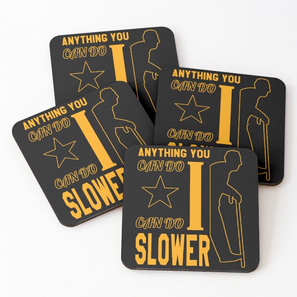Item preview, Anything You Can Do I Can Do Slower | Leveled Up To Grandpa | Black And Yellow Negative designed and sold by VictorL Designs.