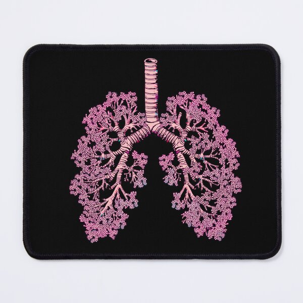 Item preview, Lungs cancer awareness, pink coral human anatomy, watercolor designed and sold by Collagedream.