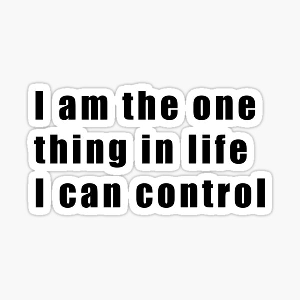 i-am-the-one-thing-in-life-i-can-control-sticker-by-hiross-redbubble