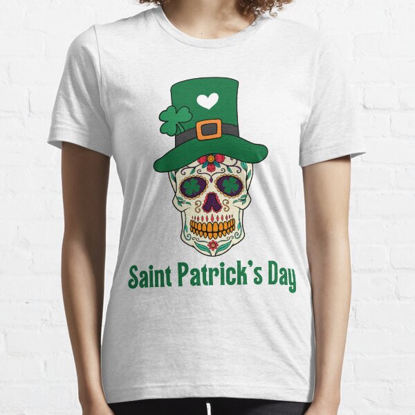 Irish Shamrock Skull Eire Death Scary Horror Ireland Juniors V-neck T-shirt Irish Shamrock Skull Eire Death Scary Horror Ireland Juniors V-neck T-shirt