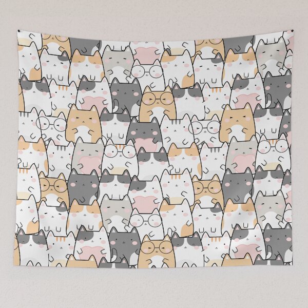 Item preview, All Over Kawaii Kitty Cats designed and sold by Jandsgraphics.