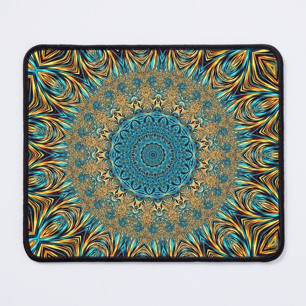 Item preview, Abstract Gold & Teal Circular Fractal Artifact designed and sold by SXW Designs.