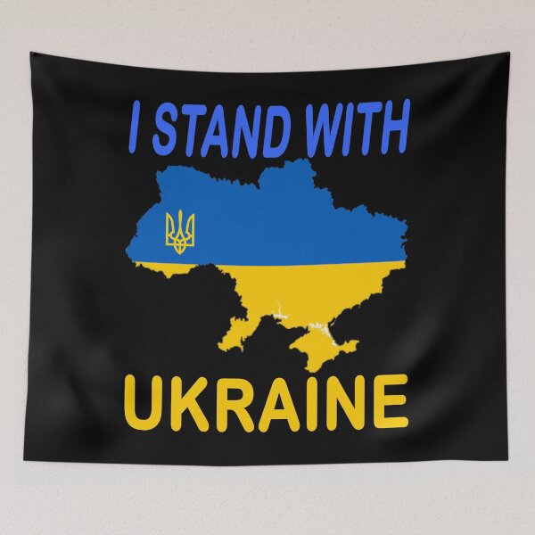 Aperçu de l'œuvre Autocollant « Je soutiens l'Ukraine », drapeau de l'Ukraine, autocollant en vinyle créée et vendue par SHOPNICHKA.