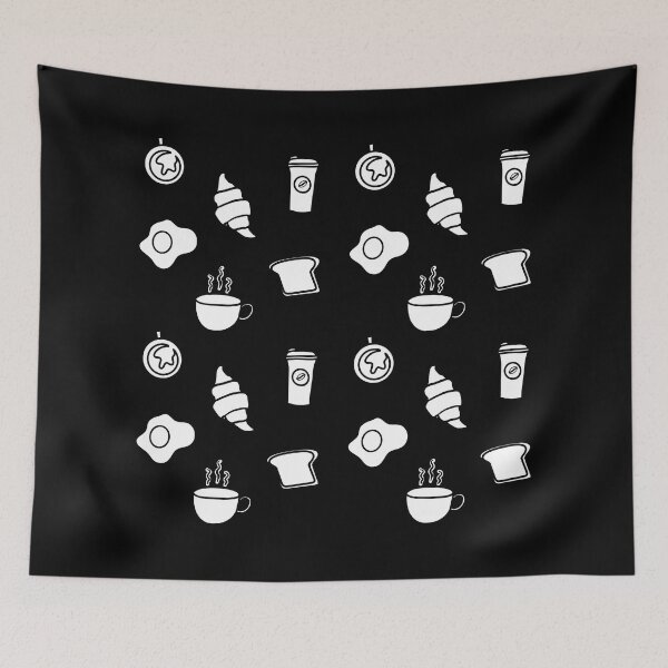 Item preview, Let's All Go And Have Breakfast - But First Breakfast - Breakfast Pattern Black designed and sold by Fatamimosh.