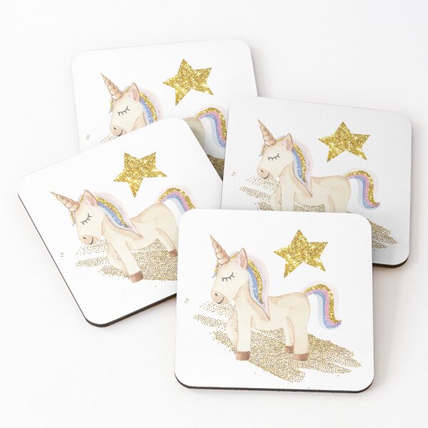 Item preview, Gold Glitter Unicorn designed and sold by HappyLifeCreate.