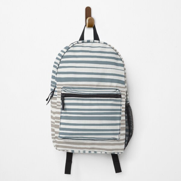 Item preview, Natural Stripes Modern Minimalist Colour Block Pattern in Neutral Blue Grey and Taupe Tones designed and sold by kierkegaard.