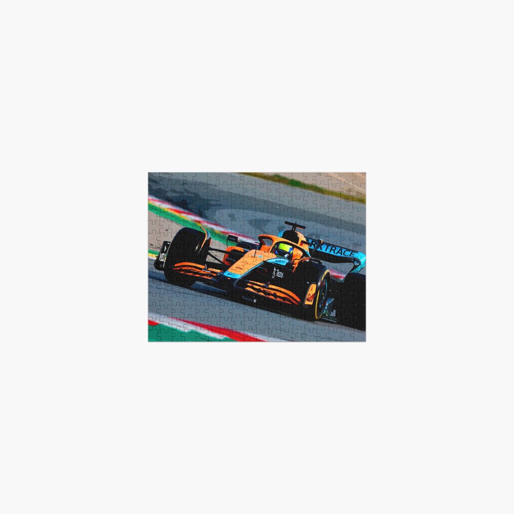 Lando Norris racing his 2022 F1 car abstract Jigsaw Puzzle