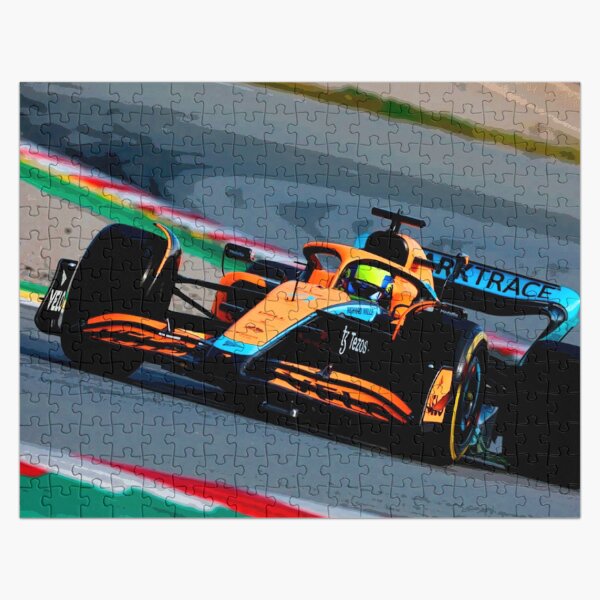 Lando Norris racing his 2022 F1 car abstract Jigsaw Puzzle