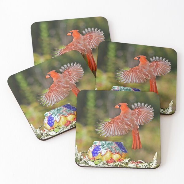 Item preview, Red Northern Cardinal Bird Wings Flying  designed and sold by candiscamera.