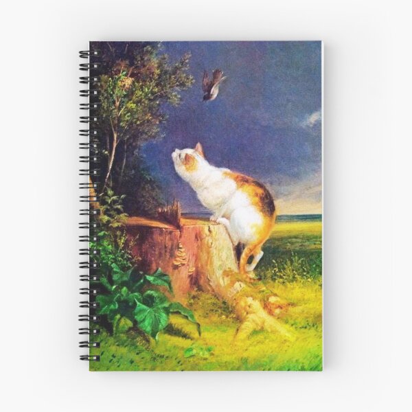 Artikelvorschau, Schön The Birdwatcher 1863 Vintage Cat Painting American Artist Beard entworfen und verkauft von Purple Fern Art.