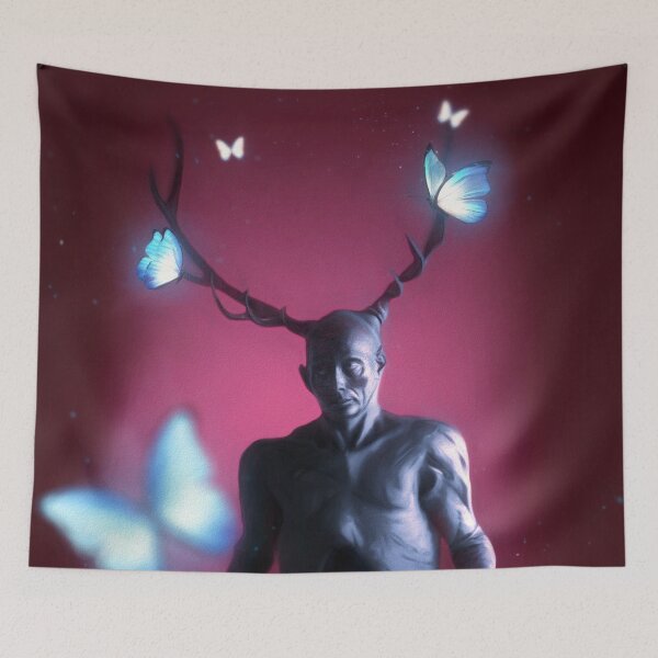 Artikelvorschau, Hannibal Wendigo mit blau leuchtenden Schmetterlingen entworfen und verkauft von orionlodubyal.