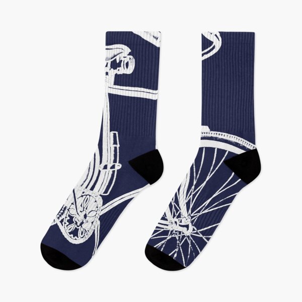 Item preview, White bike on navy blue background designed and sold by Delinda Graphic Studio.