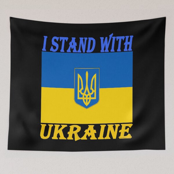 Aperçu de l'œuvre Autocollant « Je soutiens l'Ukraine », drapeau de l'Ukraine, autocollant en vinyle créée et vendue par SHOPNICHKA.