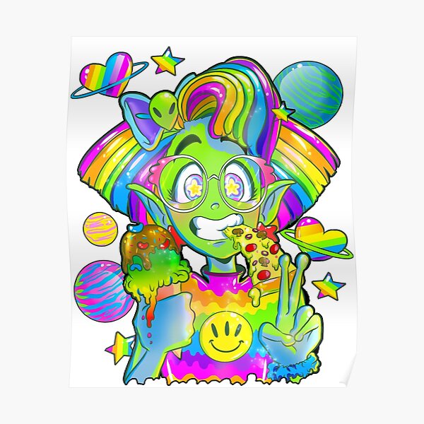Rad 90s Space Girl! Poster